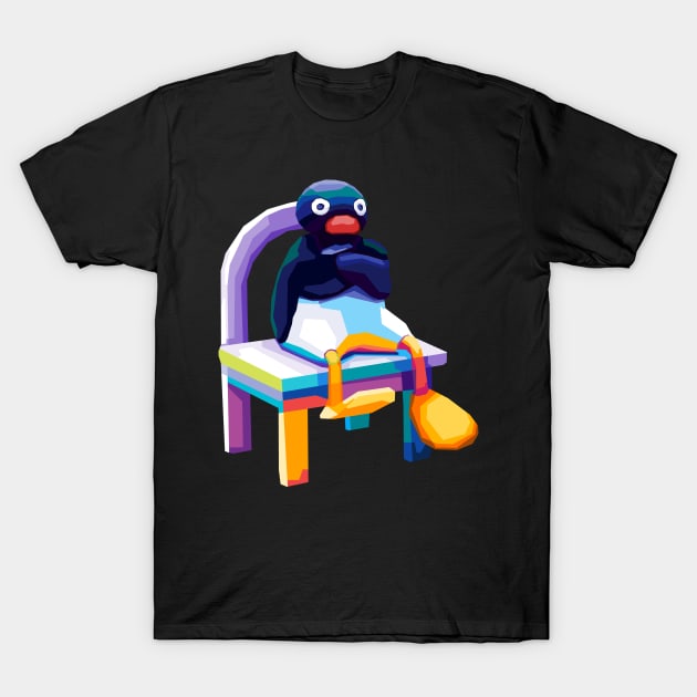 Angry Pingu meme Wpap Pop Art T-Shirt by SiksisArt